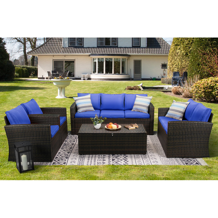 Latitude Run® Humber Wicker/Rattan 7 Person Seating Group with